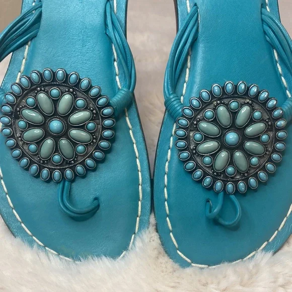 Bernardo Mosaic Leather Flat Sandal 7M - Picture 2 of 10